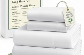 LANE LINEN 100% Organic Cotton King Size Sheets Set