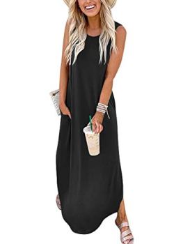 ANRABESS Women Summer Maxi Dress Beach Vacation Sundress Sleeveless Casual Loose