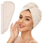 SimpleField 2 Pack Microfiber Hair Towel Wrap for Women