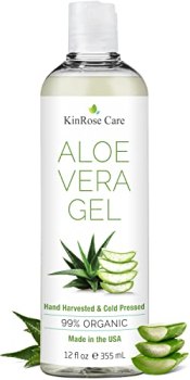 KinRose Care, 12oz Organic Aloe Vera Gel for Face
