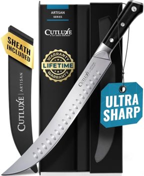 Cutluxe Butcher Knife – 10″ Cimeter Breaking Knife