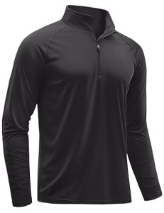TACVASEN Athletic Shirts Long Sleeve 1/4 Zip for Men Quick Dry Fit Golf Shirts W