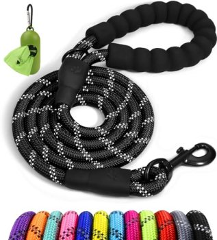 Taglory Rope Dog Leash 6 FT with Comfortable Padded Handle