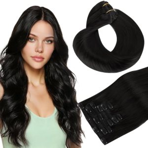 HOTBANANA Human Hair Clip in Hair Extensions