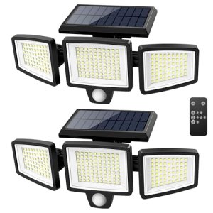 Tuffenough Solar Outdoor Lights 2500LM 210 LED Security Lights with Remote Contr