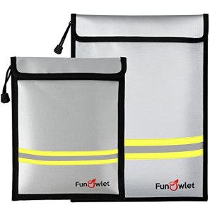 Fireproof Waterproof Money Document Bag – 2 Pack Safe Upgraded Zipper Bags