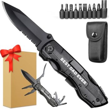 Gift for Dad, Multitool Knife BEST DAD EVER for Camping