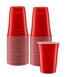GUSTO [18 oz. – 50 Count] Disposable Plastic Red Cups