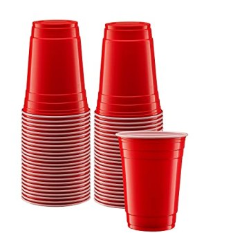 GUSTO [18 oz. – 50 Count] Disposable Plastic Red Cups