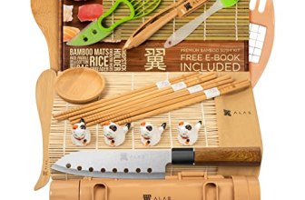Alas Complete 20 Piece Sushi Making Set – Kit for Beginners & Pros with Knife