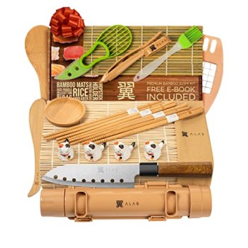 Alas Complete 20 Piece Sushi Making Set – Kit for Beginners & Pros with Knife