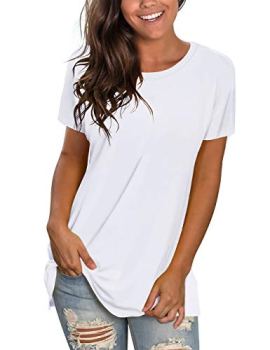 Womens Tops Loose Fit Crewneck Tees Shirts Tops Short Sleeve Summer S