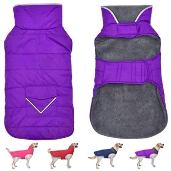 Petglad Dog Coat, Waterproof Dog Winter Jacket with Pocket