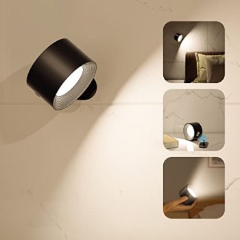 Deyagoo LED Wall Sconce, Wall Mounted Lamp with Rechargeable Battery Operated US