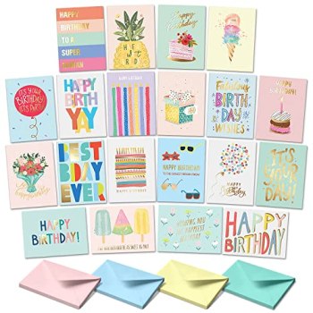 Sweetzer & Orange Happy Birthday Cards with Envelopes & Assortment Box. Variety