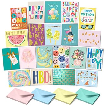 Sweetzer & Orange Happy Birthday Cards with Envelopes & Assortment Box. Variety