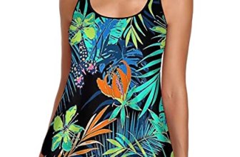 Urchics Womens Gray Tankini Swimsuit Tank Top Two Piece Bathing Suits with Boysh