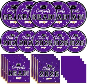 Labrostar Graduation Decorations 2026 Class of 2026 Congrats Grad Disposable Pap