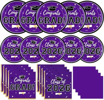 Labrostar Graduation Decorations 2026 Class of 2026 Congrats Grad Disposable Pap