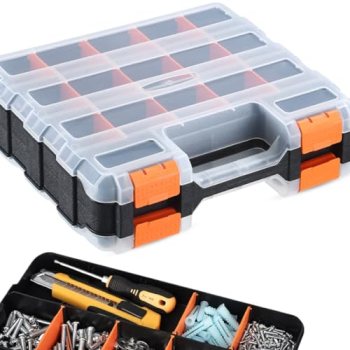 Andalus Tools Organizer Box, Small Parts Storage 34-Compartment Double-Sided Por
