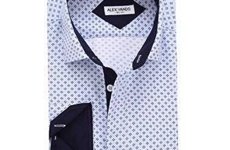 Alex Vando Mens Printed Dress Shirts Long Sleeve Button Down Shirt