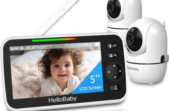 HelloBaby 5’’ Baby Monitor with 26-Hour Battery