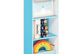 Furinno Luder 3-Tier Open Shelf Bookcase, Light Blue/White