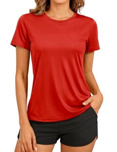 TACVASEN Women’s Short Sleeve Sports T Shirts UPF 50+ Sun Protection Moisture Wi