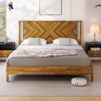 Bme Vivian 14 Inch Deluxe Bed Frame with Headboard