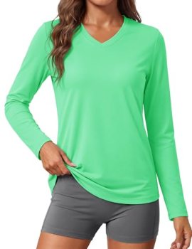 MAGCOMSEN Women’s Long Sleeve Shirts UPF 50+ Sun Protection Shirts for Hiking Fi