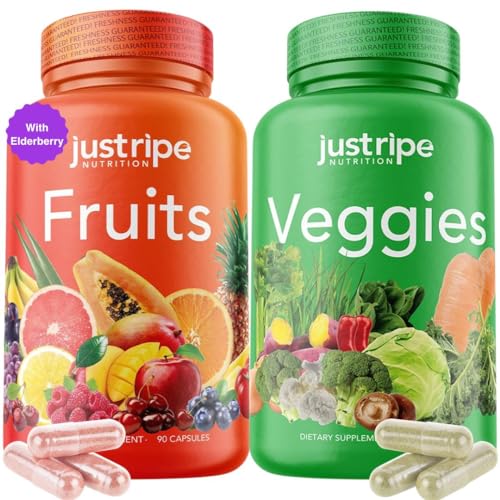 Fruits and Veggies Supplement – 90 Fruit and 90 Vegetable Capsules