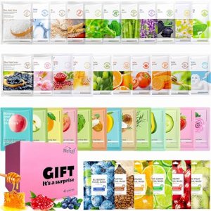 Meleell 40 Pack Collagen Face Masks Skincare Bulk for All Skin Types