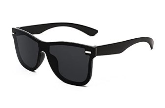 FEISEDY Trendy Rimless Mirrored One Piece Lens Sunglasses Reflective Sun Glasses