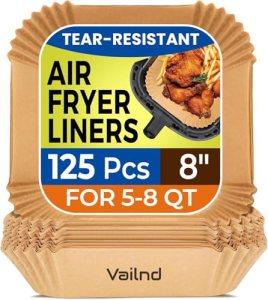 Air Fryer Paper Liners, 125Pcs Parchment Paper