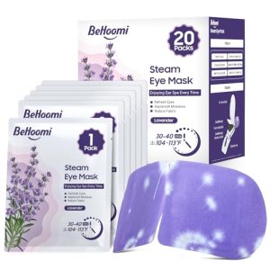 BeHoomi 20Packs Steam Eye Mask, Heated Eye Mask Warm Compress for Eyes, Disposab