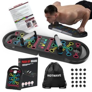 HOTWAVE Push Up Board Fitness,Foldable 20 in 1 Push Up Bar at Home Gym