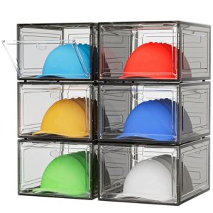 YKLSLH Hat Organizer Box, 6 Boxes for 40 Pack Hats