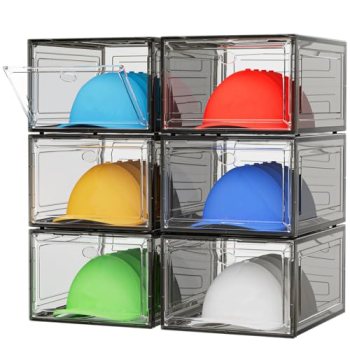 YKLSLH Hat Organizer Box, 6 Boxes for 40 Pack Hats
