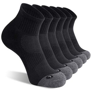 FITRELL 6 Pack Men’s Athletic Ankle Socks Cushioned Sports Running Socks