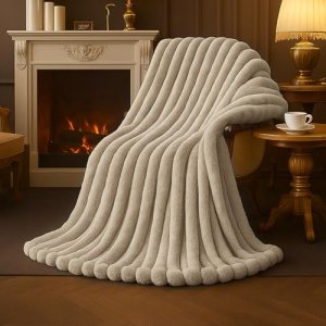 Amélie Home Faux Fur Throw Blanket for Couch