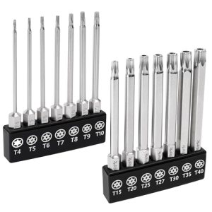 MulWark 14PC Security Torx Bit Set 3″ Long Tamper Proof Star Screwdriver Bit Set