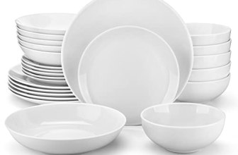 MALACASA 24-Piece Gourmet Porcelain Dinnerware Sets