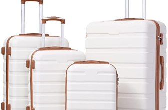Coolife Luggage 3 Piece Set, Lightweight Durable Hardshell Suitcase set with 360