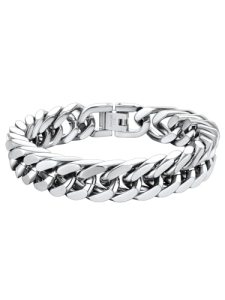 ChainsHouse Stainless Steel Cuban Mens Chain Bracelet 7.5″ Classic Minimalist Br