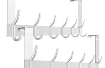 Anjuer Over The Door Hanger 12 Hooks Silver