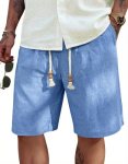 COOFANDY Men’s Casual Shorts Big and Tall Drawstring Shorts with Elastic Waist D