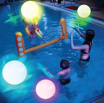 FLAMDYNO Pool Toys – 8 Pack Beach Balls for Kids w/ 8 Light Modes