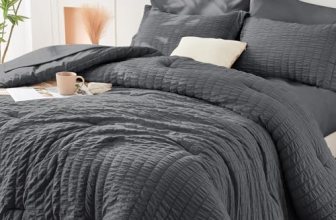 HYMOKEGE Queen Comforter Set Seersucker 7 Pieces