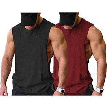 COOFANDY Mens Workout Tank Top Bodybuilding Gym T Shirt Cut Off Fitness Sport T
