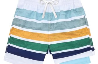 Belovecol Boys Stripe Swim Trunks Size 8 Swimming Trunks with Compression Liner